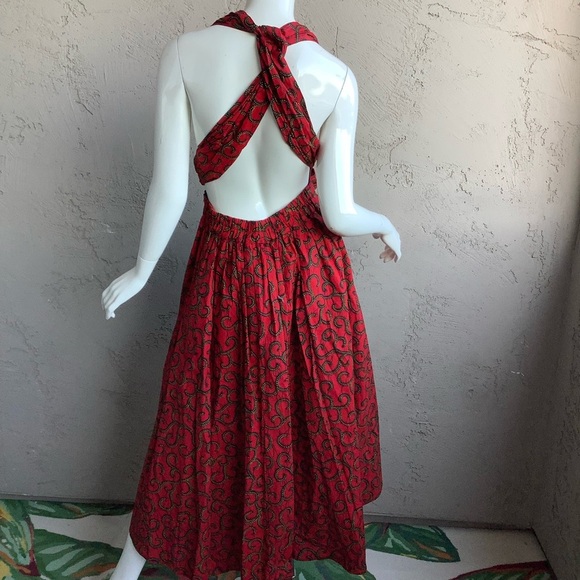 Look Afrik Elegant Red Halter Dress - Picture 8 of 14